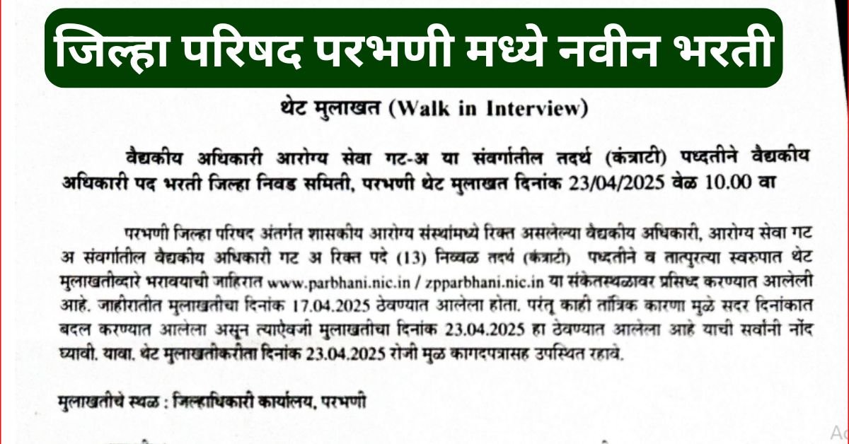 Zilha Parishad Parbhani Bharti 2025